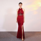 neck deep evening dress - WOMONA.COM