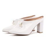 Pearl Pointed Toe Sandals - WOMONA.COM