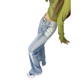 High Waist Slim Side Denim Trousers - WOMONA.COM