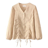 Plus Size Fashion Drawstring Bottoming Shirt Women's - WOMONA.COM