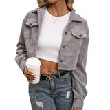 Casual Short Pocket Clip Buttoned Cardigan - WOMONA.COM