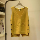 Loose Ladies Knit Vest - WOMONA.COM