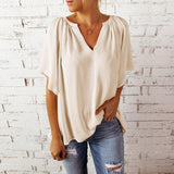 Half Sleeve T-Shirt Pullover Top - WOMONA.COM