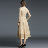Hollow large swing dress - WOMONA.COM