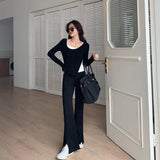 Suit Mopping Straight Trousers - WOMONA.COM