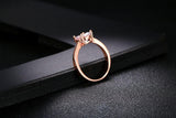Rose gold and zircon ring - WOMONA.COM