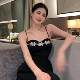 Black Suspender Dress Women - WOMONA.COM