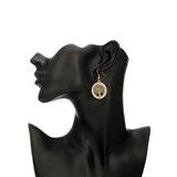 round hollow diamond earrings - WOMONA.COM