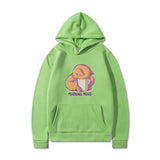 Printed Hooded Plus Fleece Sweater - WOMONA.COM