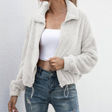 leather bracelet lapel sweater - WOMONA.COM