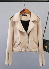 Suede Zipper Jacket - WOMONA.COM