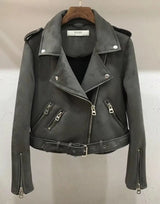 Suede Zipper Jacket - WOMONA.COM