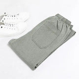 Linen solid color casual pants - WOMONA.COM