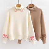 Turtleneck Knit Sweater - WOMONA.COM