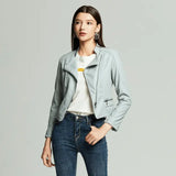 Slim lady's leather jacket - WOMONA.COM