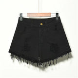 Ripped loose denim shorts - WOMONA.COM