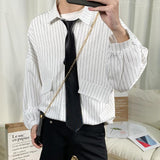 Send tie striped men casual shirt - WOMONA.COM