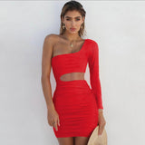 Sexy Cutout Shoulder Dress - WOMONA.COM