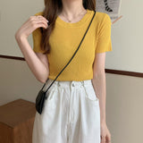 Ice Silk Knit Short Sleeve - WOMONA.COM