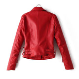 Irregular cuff leather jacket - WOMONA.COM