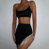 Two-piece fringed hip skirt - WOMONA.COM