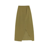 Satin Slit Irregular Skirt - WOMONA.COM