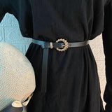 Woven Buckle Thin Belt - WOMONA.COM