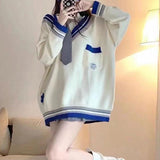 V-neck Knits Preppy Tops - WOMONA.COM