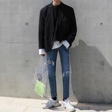 trend of single West loose casual suit - WOMONA.COM