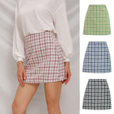 Well Grid A-line Skirt - WOMONA.COM