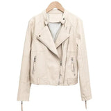 Women's leather short jacket - WOMONA.COM