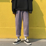 Corduroy wide leg casual pants - WOMONA.COM