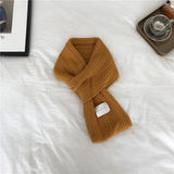 Cashmere Knitted Thickened Cross Warm Scarf - WOMONA.COM