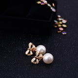 Bow Pearl Earrings - WOMONA.COM