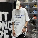 Starry Sky Letter Printed Short-sleeved T-shirt Men - WOMONA.COM