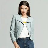 Slim lady's leather jacket - WOMONA.COM