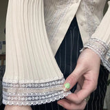Chiffon Lace Stitching Lapel Shirt - WOMONA.COM