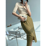 Satin Slit Irregular Skirt - WOMONA.COM