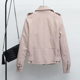 Spring new leather jacket - WOMONA.COM