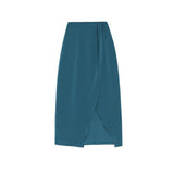 Satin Slit Irregular Skirt - WOMONA.COM