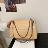 Ladies Leather Flap Chain Bag - WOMONA.COM