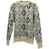 Color Diamond Check Sweater - WOMONA.COM