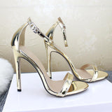 High Heels Gold And Silver Wedding Shoes - WOMONA.COM