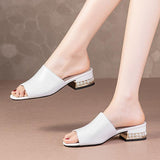 Low-heel Women's Slippers - WOMONA.COM