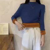 Half High Neck Bottoming Sweater - WOMONA.COM