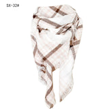 Cashmere-like Colorful Plaid Square Scarf - WOMONA.COM