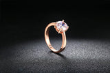 Rose gold and zircon ring - WOMONA.COM