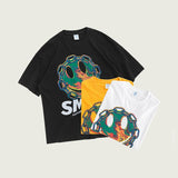 Smiley printed short-sleeved T-shirt men - WOMONA.COM