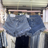 Fringed Frayed Denim Shorts Women - WOMONA.COM