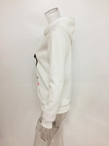 Printed hooded loose sweatshirt - WOMONA.COM